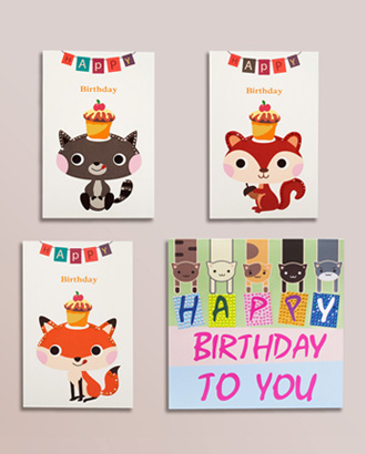 Handmade Rhinestone Birthday cards<br> Cute Animals