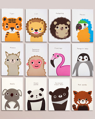 Handmade Rhinestone Greeting cards<br>Cute Animals