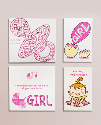 Handmade Rhinestone Greeting cards<br>Little Princess