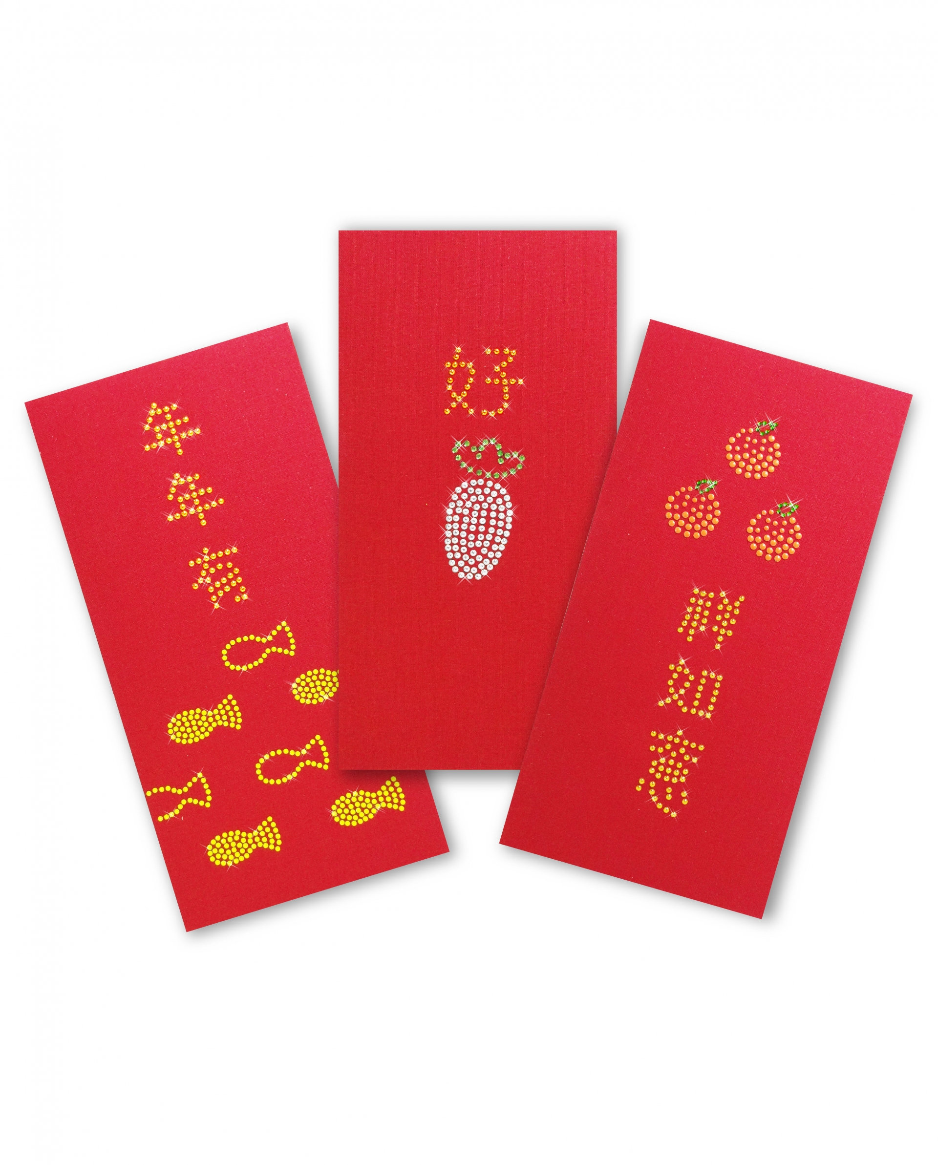 Chinese New Year Rhinestone Red Evenlope-Homophonic Greeting