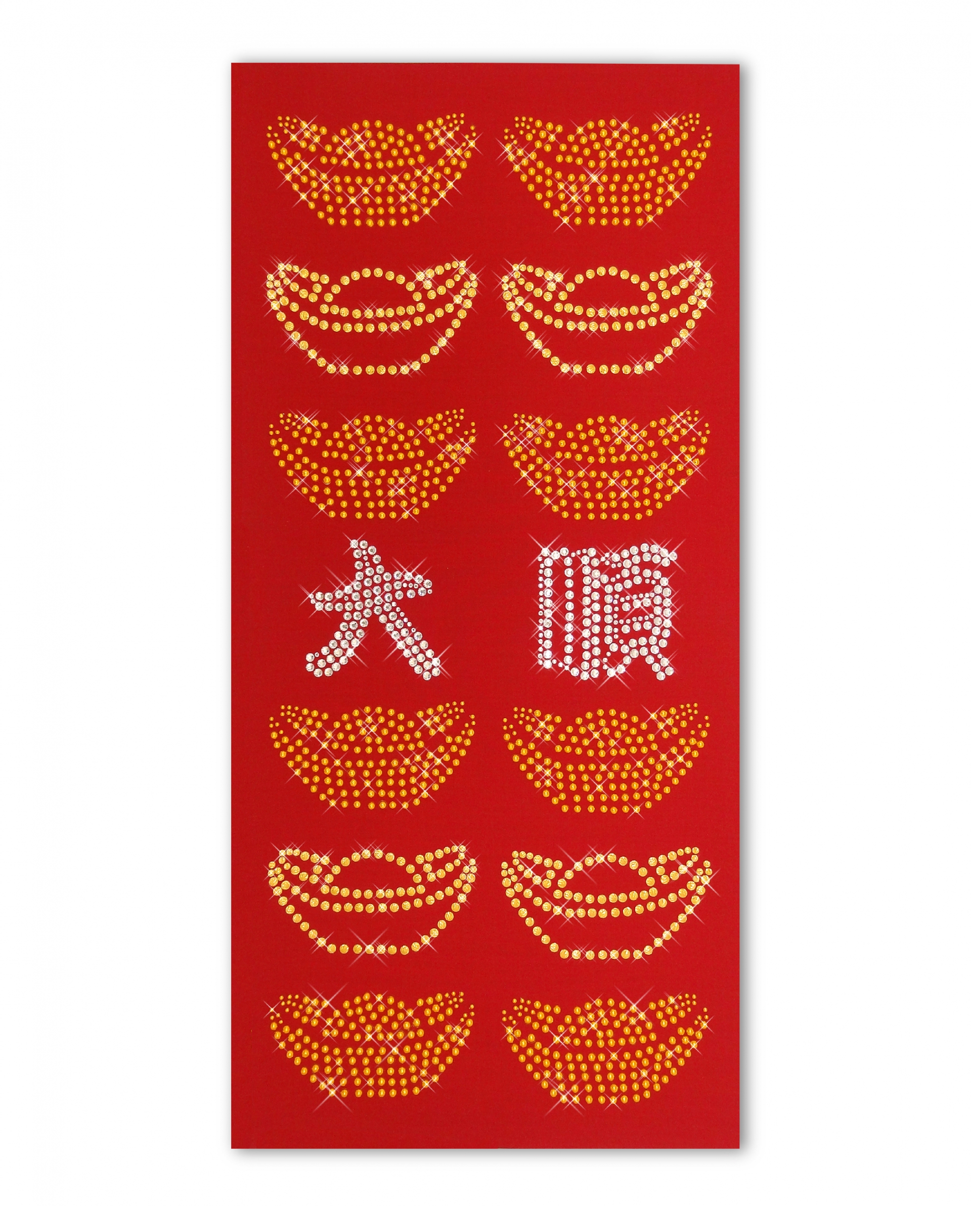 Chinese New Year Rhinestone Couplet -  Double Six Break the Jinx- Rectangle