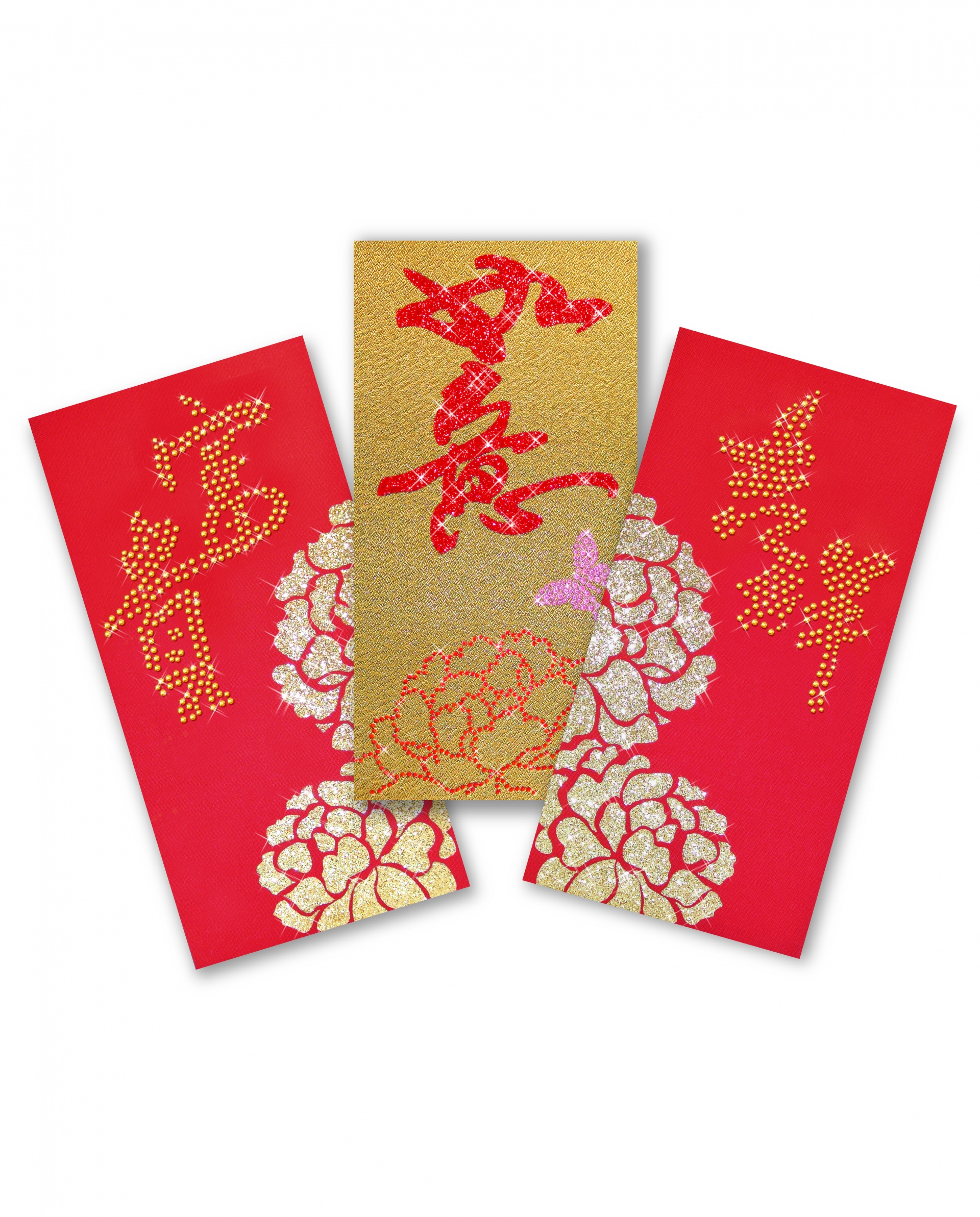 Chinese New Year Rhinestone Red Evenlope-Blossoming