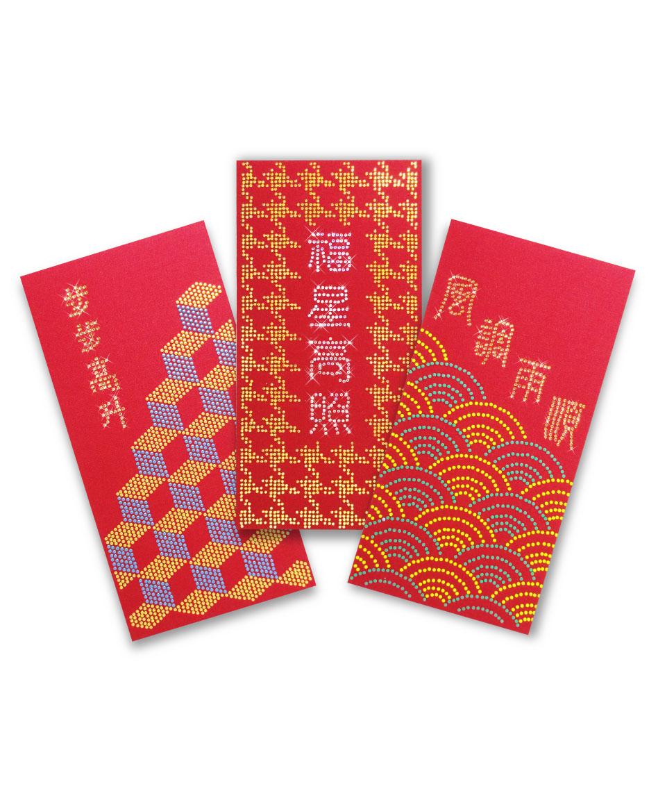 Chinese New Year Rhinestone Red Evenlope-Geometric patterns