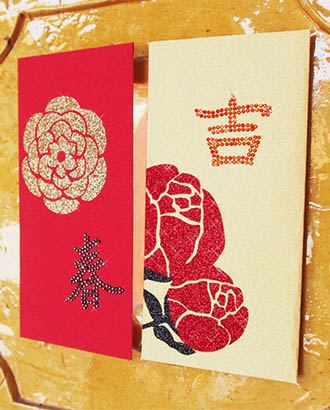 Rhinestones Red Envelope-Spring blooming