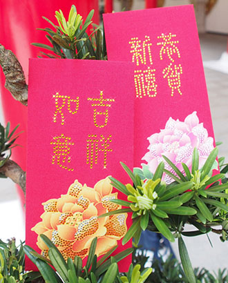 Rhinestones Red Envelope-Peony