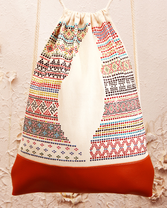 Love Taiwan Series Drawstring Backpack<br>【Fourteen – The patterns of Taiwanese aborigines】