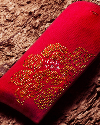 Good fortune series red fabric envelope <br> 【Golden Peony】